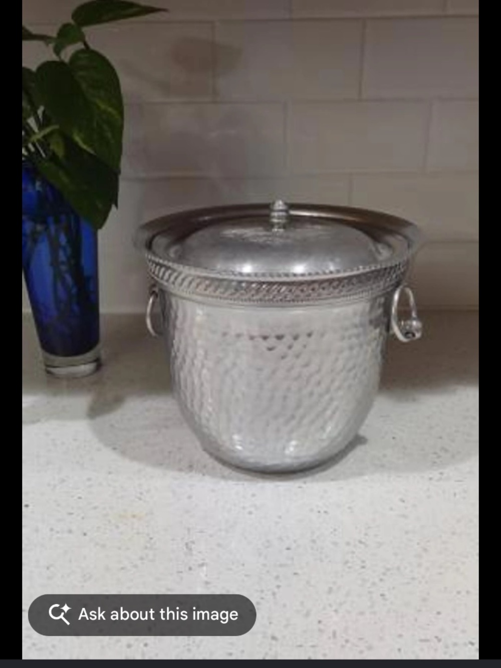 Hammered Silver Ice Bucket